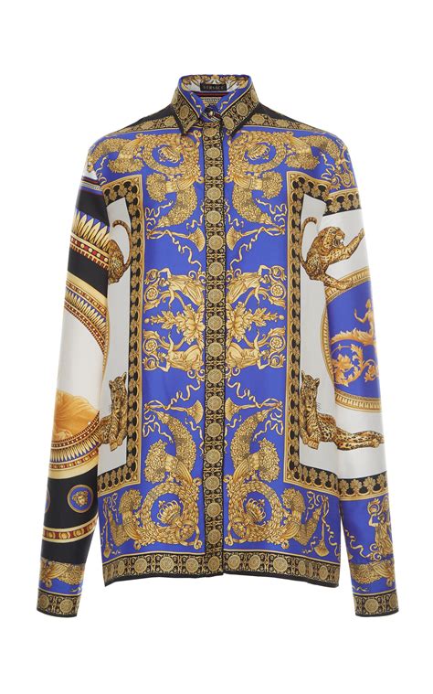 blue versace shirt women& 39|Versace long sleeve shirts women's.